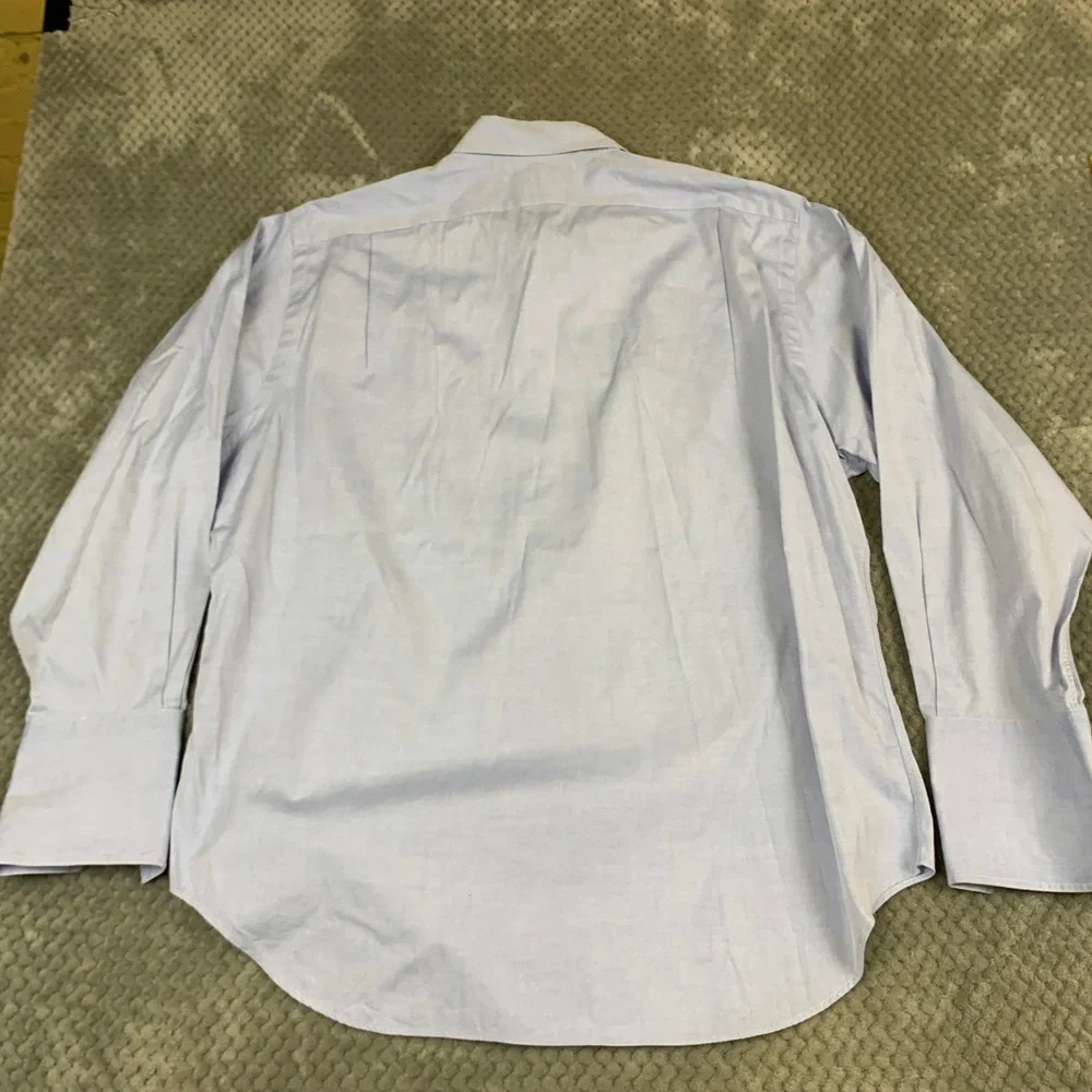Polo Ralph Lauren Philip Dress Shirt Mens 17 33 Blue Pinpoint Oxford French Cuff